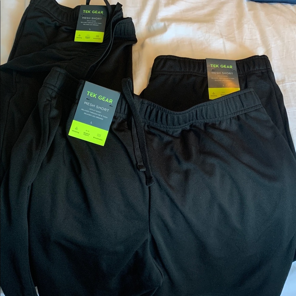 Tek Gear Black Athletic Shorts NWT